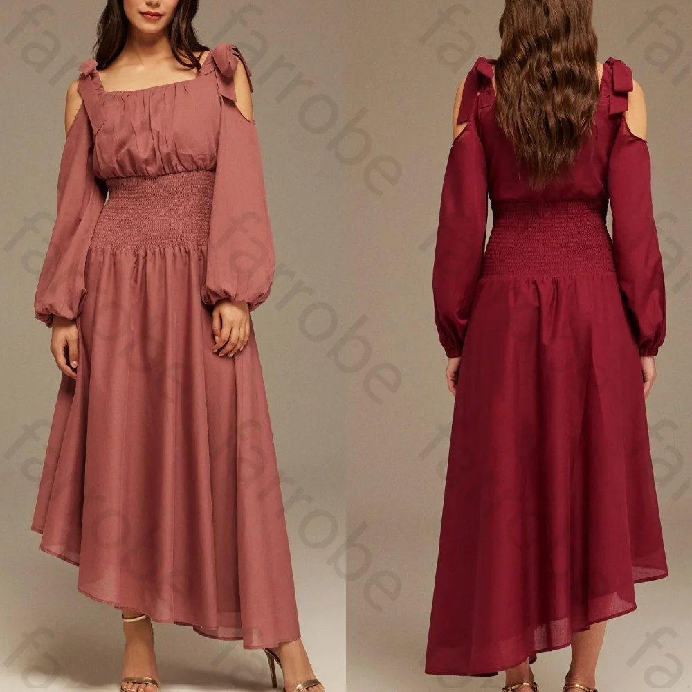 Customize Balloon Long Sleeve with Ruched Waist Midi Dress A-Line Evening Dresses Exquisite High Quality Prom Party Gowns Women
Customize Balloon Long Sleeve with Ruched Waist Midi Dress A-Line Evening Dresses Exquisite High Quality Prom Party Gowns Women