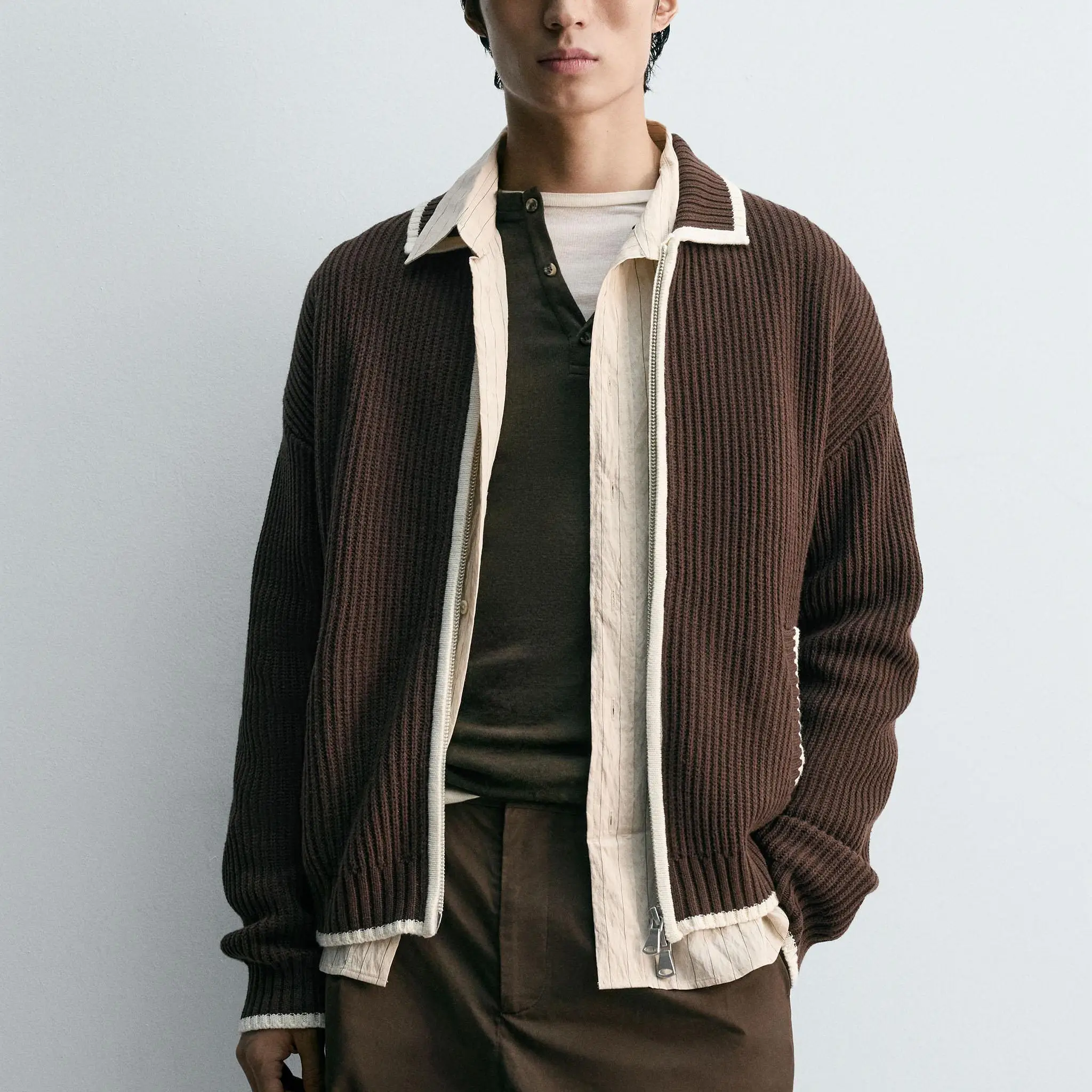 New Autumn Men's Loose Color Blo Zipper Knitted Jaet Ribbed Hem Long Sve Casual Cardigan Youth Faion Zadv Brand
New Autumn Men's Loose Color Blo Zipper Knitted Jaet Ribbed Hem Long Sve Casual Cardigan Youth Faion Zadv Brand