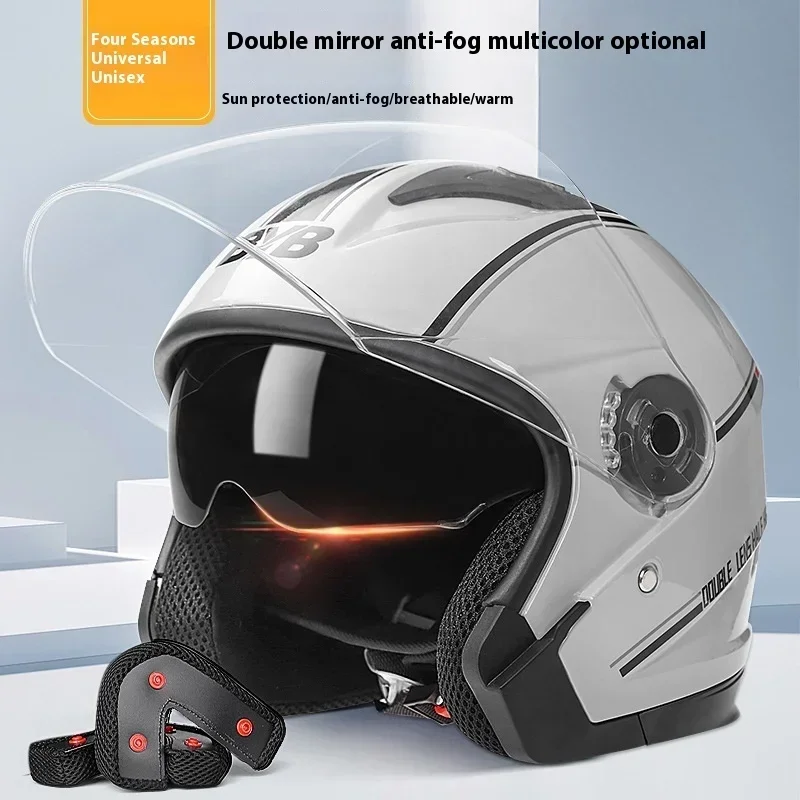 Retro Open Helmet Half Helmet Motorcycle Head Double Lens Visor Light Scooter Electric Car Top Protective Mask Riding Helmet
Retro Open Helmet Half Helmet Motorcycle Head Double Lens Visor Light Scooter Electric Car Top Protective Mask Riding Helmet