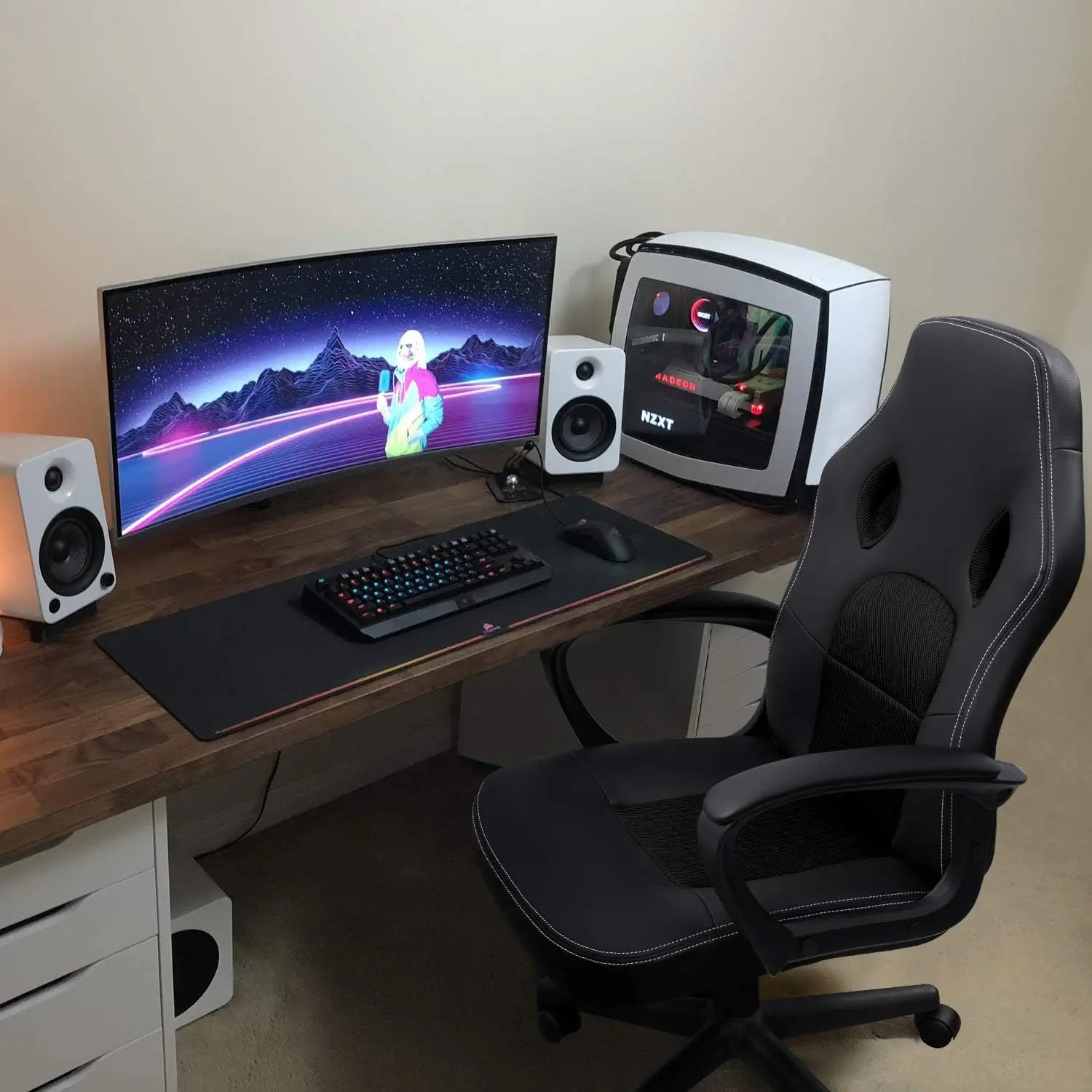 Gaming Chair Office Leather Computer Desk Racing Style Ergonomic Adjustable Swivel Task with Lumbar
Gaming Chair Office Leather Computer Desk Racing Style Ergonomic Adjustable Swivel Task with Lumbar