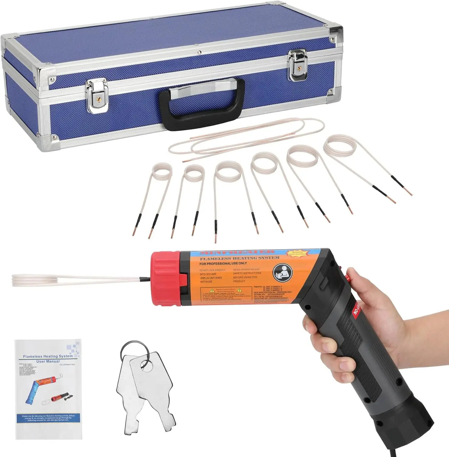 Upgrated Magnetic Induction Heater Kit,Induction Heater Bolt Removal,1100W 110V Hand Held Induction Bolt Removal Tool For Rusty Screw Removing With 8 Coils And Box, Foldable Body
Upgrated Magnetic Induction Heater Kit,Induction Heater Bolt Removal,1100W 110V Hand Held Induction Bolt Removal Tool For Rusty Screw Removing With 8 Coils And Box, Foldable Body