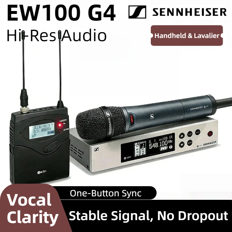 Профессиональная беспроводная микрофонная система SENNHEISER EW100G4 серии G4 для живых выступлений, сцены, речи, конференций и гидов
Профессиональная беспроводная микрофонная система SENNHEISER EW100G4 серии G4 для живых выступлений, сцены, речи, конференций и гидов