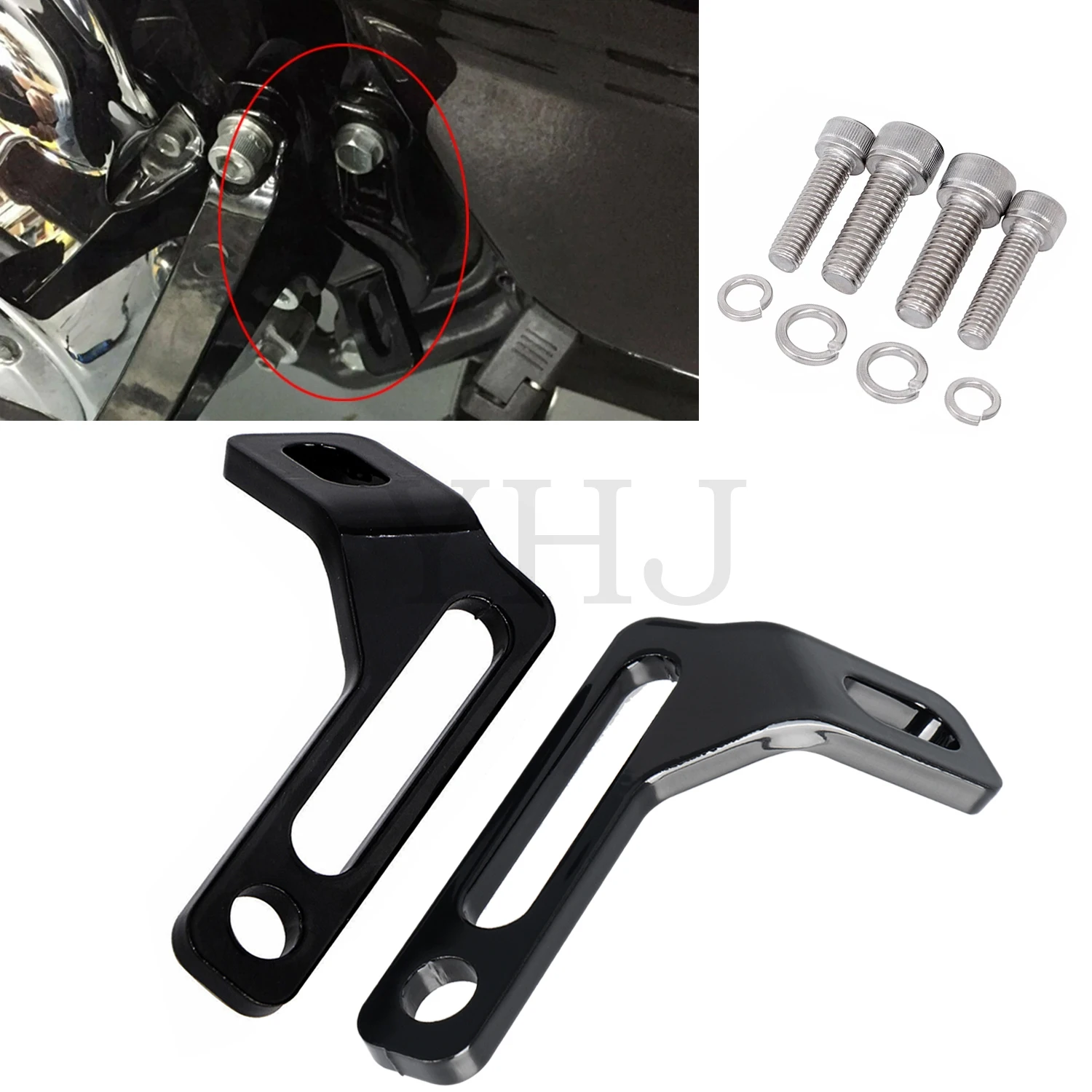 Motorcycle Rear Foot Peg Anchor Tie-Down Mounting Brackets For Harley Road King Electra Street Glide FLHR FLHT FLHX FLHTK 93-23
Motorcycle Rear Foot Peg Anchor Tie-Down Mounting Brackets For Harley Road King Electra Street Glide FLHR FLHT FLHX FLHTK 93-23