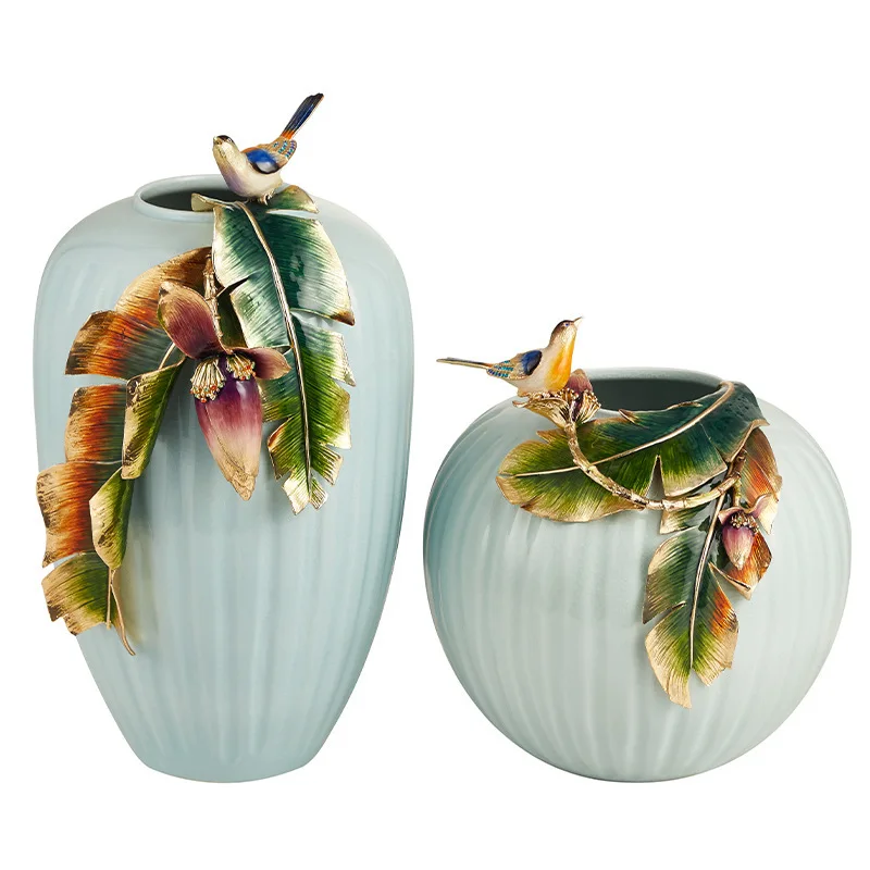 New Chinese ceramic dried vase vase ornament home living room desktop decoration
New Chinese ceramic dried vase vase ornament home living room desktop decoration