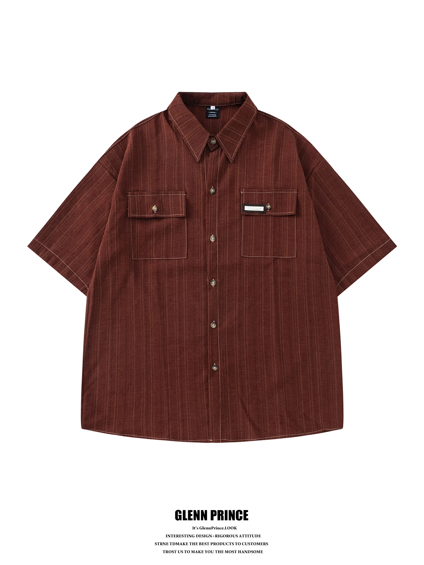 Loose Casual Men's Short Sleeve Shirt Summer Trendy Brand Couple's Loose Fit Versatile Striped Pattern GPstudio Japanese Style
Loose Casual Men's Short Sleeve Shirt Summer Trendy Brand Couple's Loose Fit Versatile Striped Pattern GPstudio Japanese Style