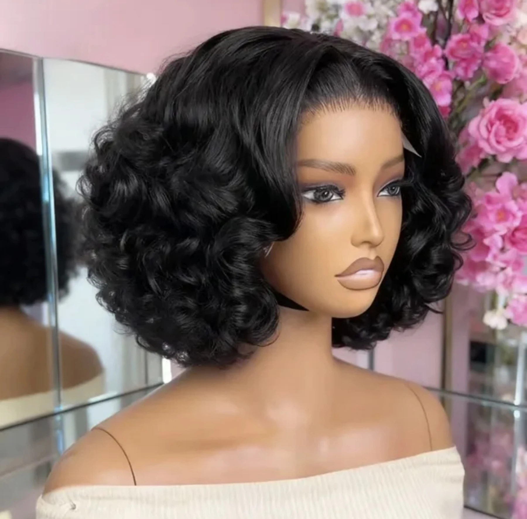 Short Bob Cut Loose Wave Black Color 13X4X1 HD Full Lace Front Wig For Women Synthetic Preplucked Hairline Heat Resistant Fiber
Short Bob Cut Loose Wave Black Color 13X4X1 HD Full Lace Front Wig For Women Synthetic Preplucked Hairline Heat Resistant Fiber