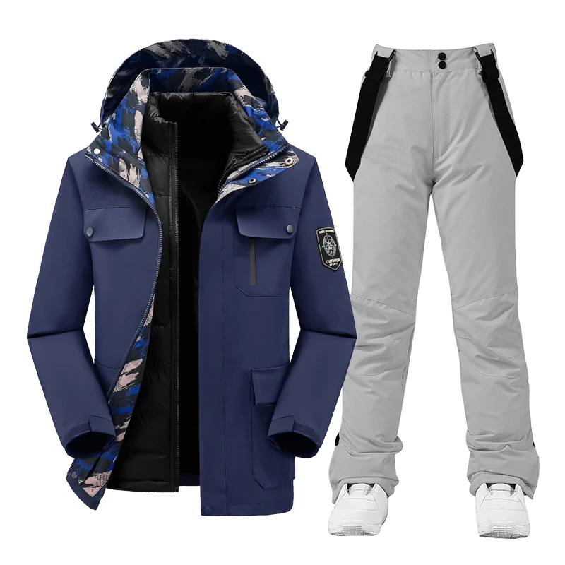 Winter Warm Ski Suit Men Windproof Waterproof Snowboarding Down Jackets And Snow Pants Male Skiing Costumes For Husband Overalls
Winter Warm Ski Suit Men Windproof Waterproof Snowboarding Down Jackets And Snow Pants Male Skiing Costumes For Husband Overalls