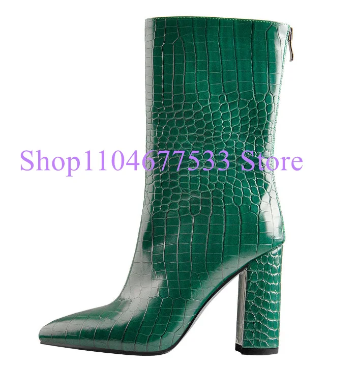 Sexy Corcodile Printed Leather Lady Ankle Boots Fashion Chunky Heel Woman Short Boots Large Size Banquet Party Dress Shoes
Sexy Corcodile Printed Leather Lady Ankle Boots Fashion Chunky Heel Woman Short Boots Large Size Banquet Party Dress Shoes