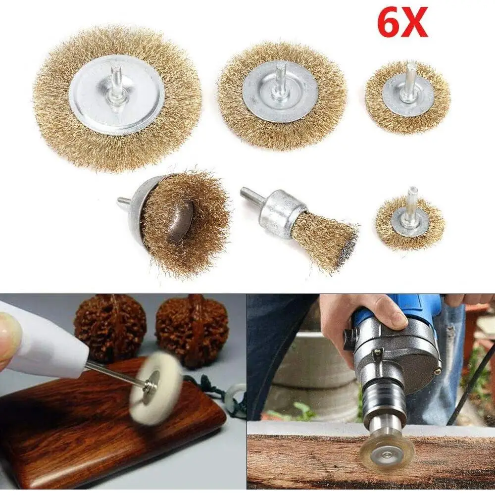 6pcs Wire Brush for Drill 1/4 Inch Buffing Cups Drill Rotary Tools Steel Crimped Wire Wheel for Dremel Rotary Drill CT1806
6pcs Wire Brush for Drill 1/4 Inch Buffing Cups Drill Rotary Tools Steel Crimped Wire Wheel for Dremel Rotary Drill CT1806