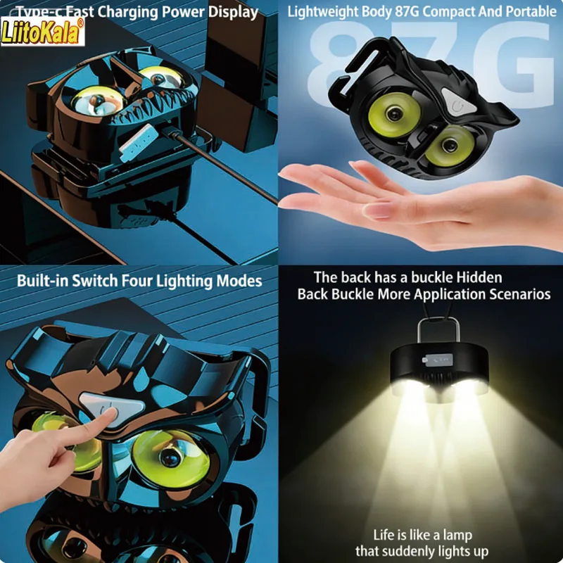 LiitoKala LH-208/209 Owl Headlamps - Compact LED Lights Suitable for Outdoor Activities, Supports 1.2V & 1.5V Batteries
LiitoKala LH-208/209 Owl Headlamps - Compact LED Lights Suitable for Outdoor Activities, Supports 1.2V & 1.5V Batteries