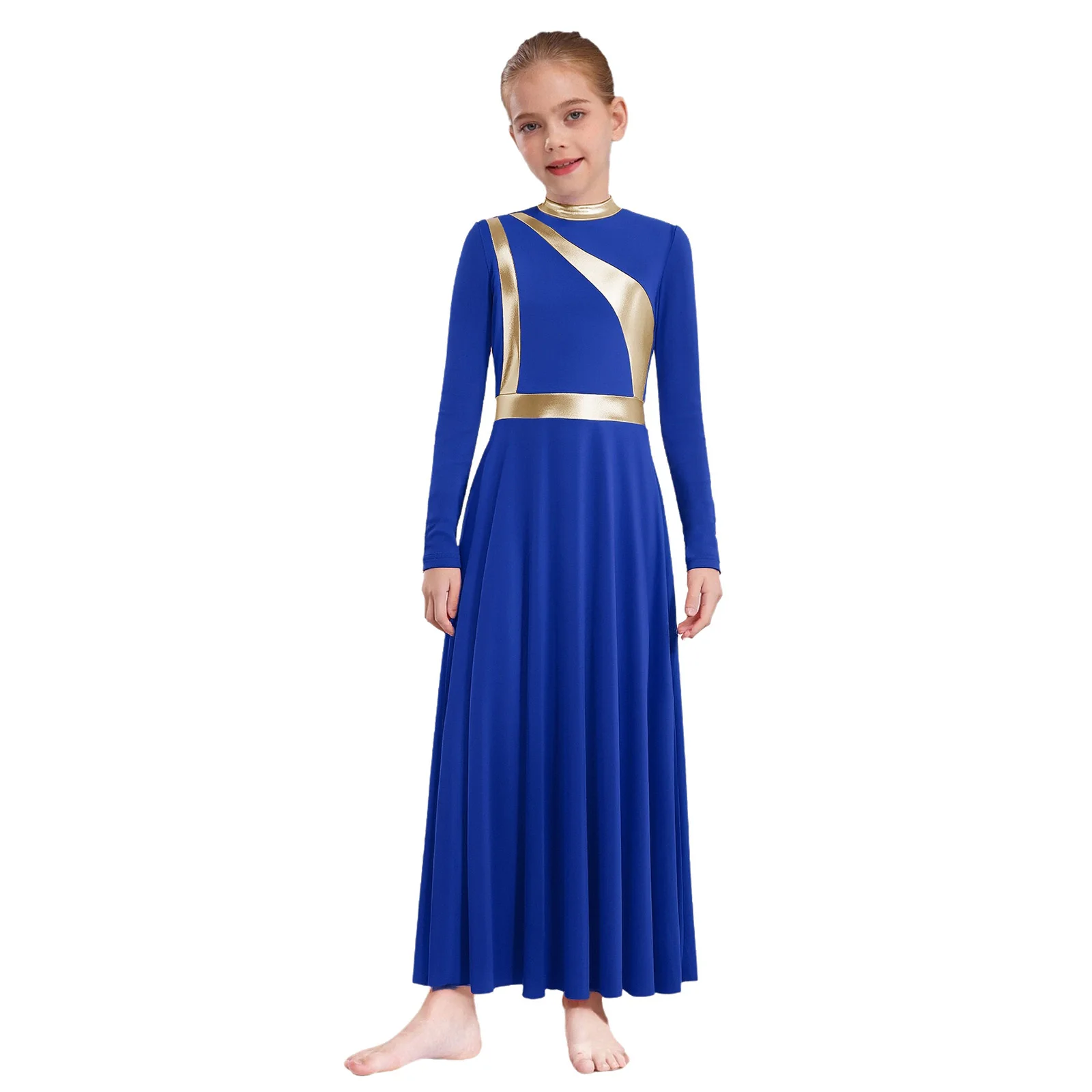 Kids Girls Lyrical Modern Dance Dress Liturgical Praise Dance Dress Long Sleeve Worship Church Choir Robe for Lyrical Dancewear
Kids Girls Lyrical Modern Dance Dress Liturgical Praise Dance Dress Long Sleeve Worship Church Choir Robe for Lyrical Dancewear