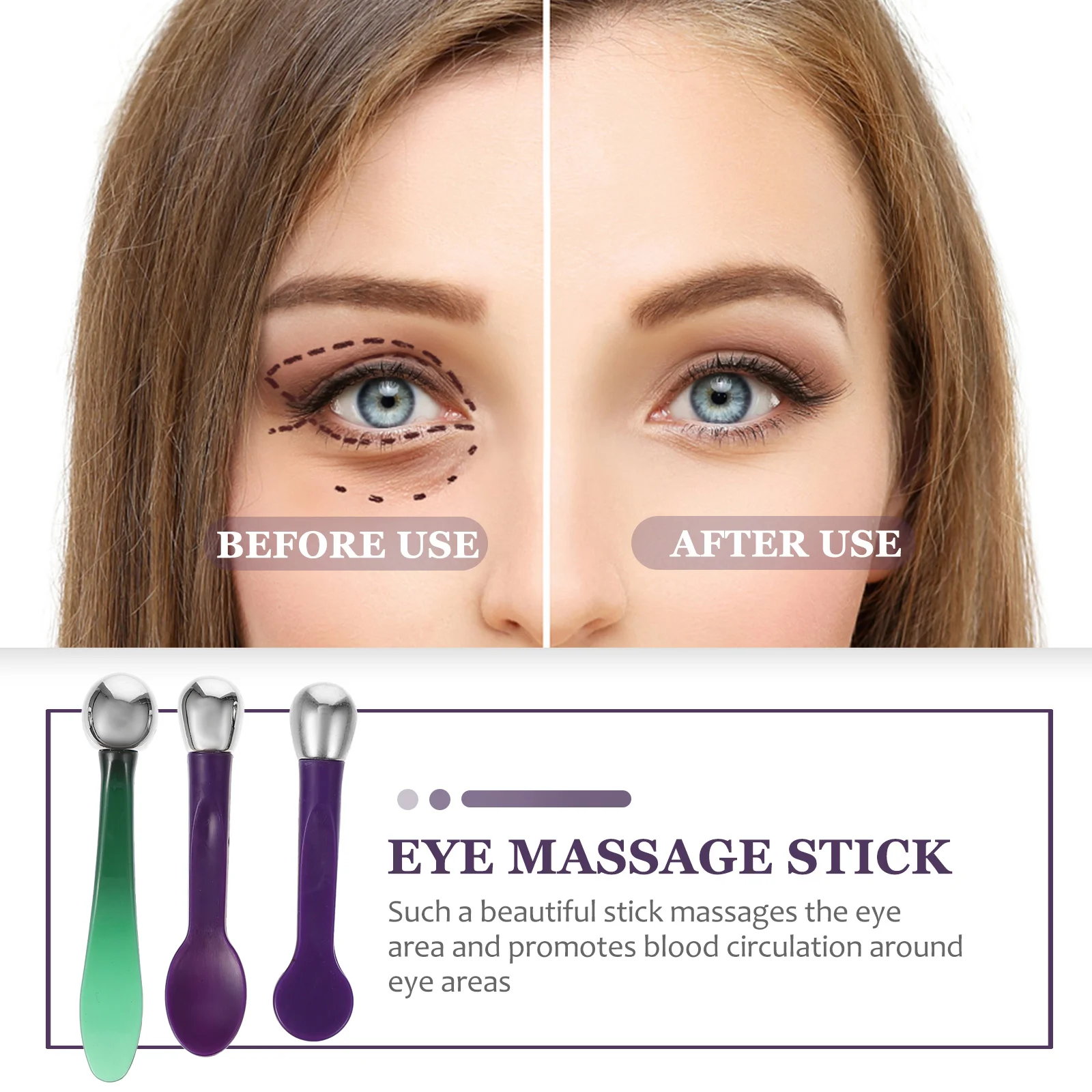 3Pcs Face Eye Tightening Set Smooth Polished Eye Massage Stick Cream Spoon Portable Makeup Tool Reduce Fatigue Circles
3Pcs Face Eye Tightening Set Smooth Polished Eye Massage Stick Cream Spoon Portable Makeup Tool Reduce Fatigue Circles