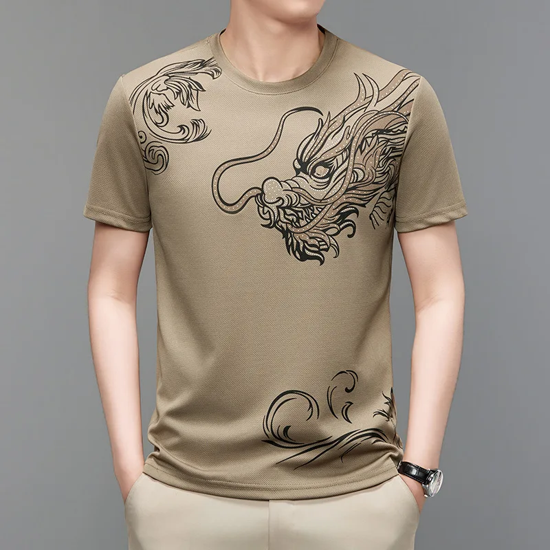 2025 Summer New Style Men's Middle-aged and Young Round Neck Dragon Picture Printed Fashionable Casual Short-sleeved T-shirt
2025 Summer New Style Men's Middle-aged and Young Round Neck Dragon Picture Printed Fashionable Casual Short-sleeved T-shirt