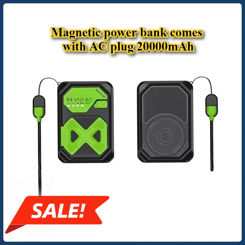 20000mAh Large Capacity Fast Charging Magnetic Power Bank Comes with AC Plug with Small Bracket
20000mAh Large Capacity Fast Charging Magnetic Power Bank Comes with AC Plug with Small Bracket