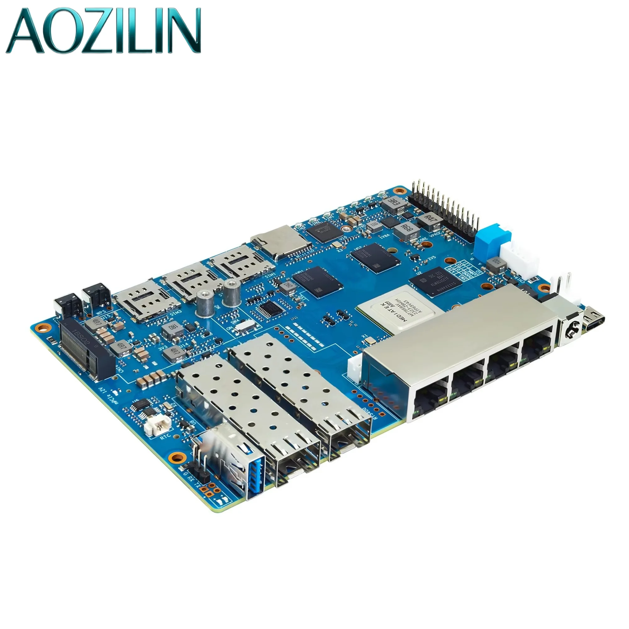 AOZILIN Filogic 880 OpenWrt Router Kit MT7988A Quad-core A73 4GB DDR4 8GB eMMC with Enclosure High-Speed Networking Board
AOZILIN Filogic 880 OpenWrt Router Kit MT7988A Quad-core A73 4GB DDR4 8GB eMMC with Enclosure High-Speed Networking Board