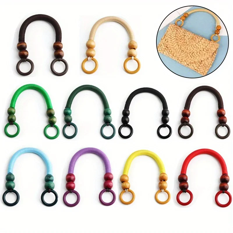 2PCS 4 nylon rope wooden beads tote bag handle replacement parts U-shaped retro woven bag antique bag DIY beach bag handle
2PCS 4 nylon rope wooden beads tote bag handle replacement parts U-shaped retro woven bag antique bag DIY beach bag handle