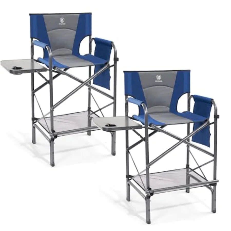 2 Piece Tall Folding Chair 30.7" Seat Height Directors Chair High Foldable Bar Stool for Makeup Artist Face Painting with Side
2 Piece Tall Folding Chair 30.7" Seat Height Directors Chair High Foldable Bar Stool for Makeup Artist Face Painting with Side