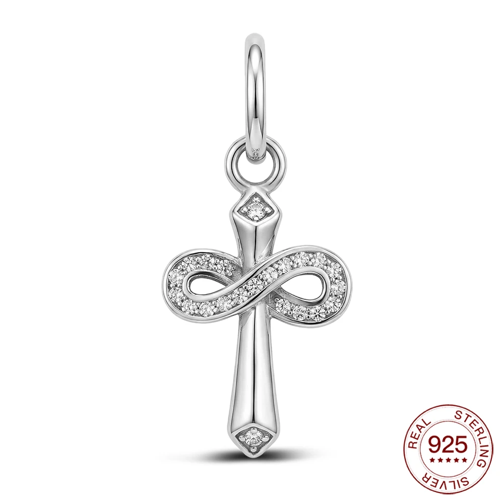 925 Sterling Silver Charm Infinity Cross Pendant Fit Bracelet Diy For Women Elegant Fashion Jewelry Mother's Day Blessing Gifts
925 Sterling Silver Charm Infinity Cross Pendant Fit Bracelet Diy For Women Elegant Fashion Jewelry Mother's Day Blessing Gifts