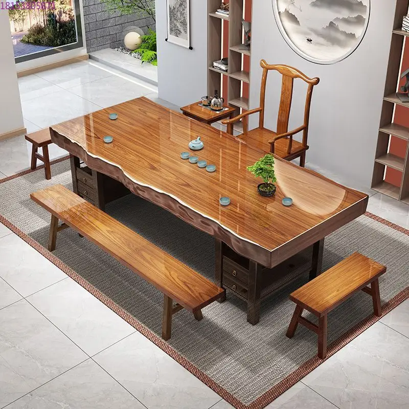 New Chinese coffee table, living room, home office, tea table and tea table integrated
New Chinese coffee table, living room, home office, tea table and tea table integrated