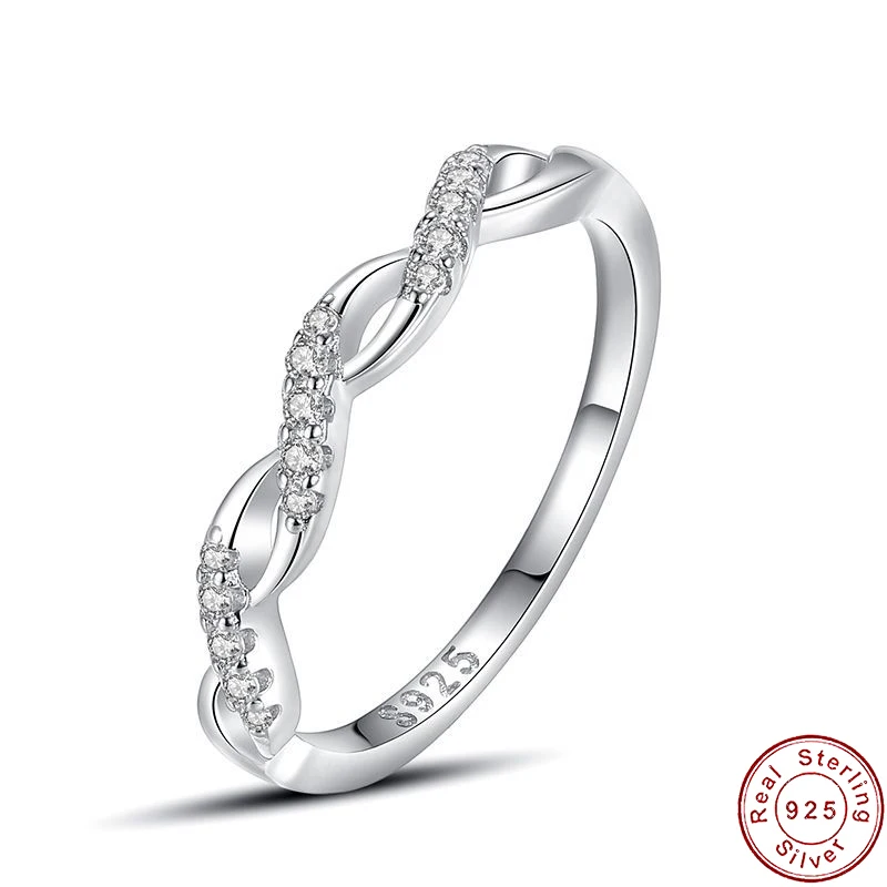 European AAA CZ Twine S925 Sterling Silver Finger Ring For Women Birthday Party Wedding Gift Jewelry
European AAA CZ Twine S925 Sterling Silver Finger Ring For Women Birthday Party Wedding Gift Jewelry