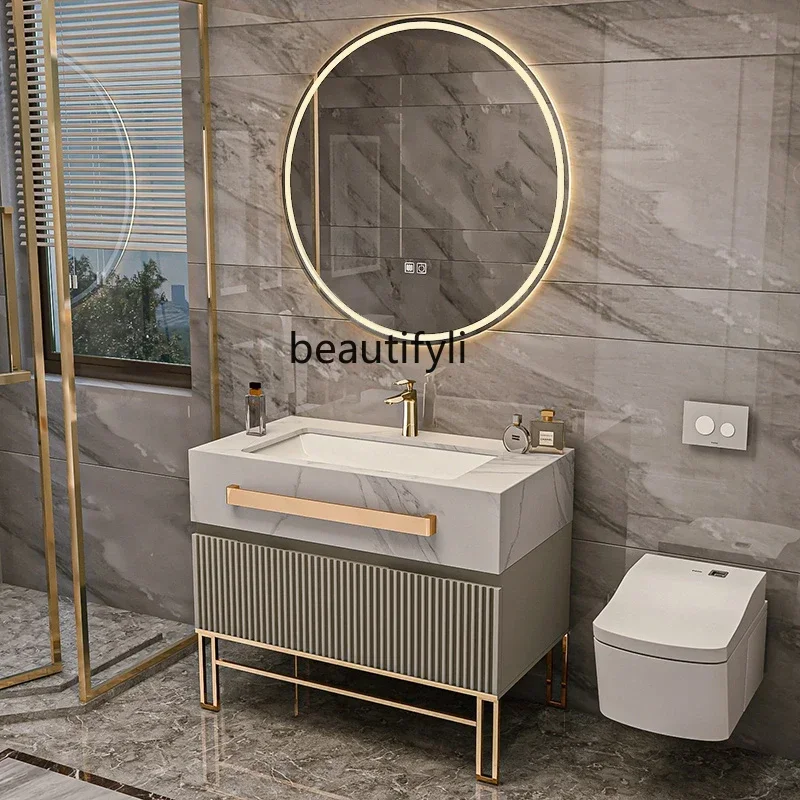 cqyStone Plate Bathroom Cabinet Seamless Ceramic Basin Hotel Style B & B Washstand Modern Minimalist Solid Wood Floor Bathroom
cqyStone Plate Bathroom Cabinet Seamless Ceramic Basin Hotel Style B & B Washstand Modern Minimalist Solid Wood Floor Bathroom