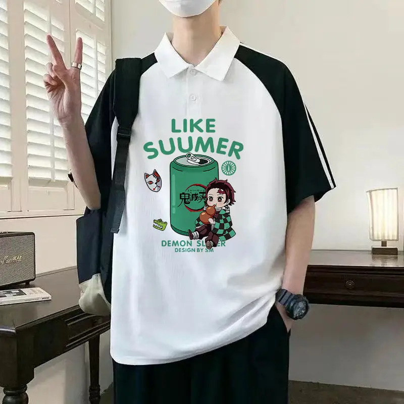 Demon Slayer Anime Collaboration Top Unisex Turn-Down Collar T-Shirt Summer Wear For Middle School Students And Teenagers
Demon Slayer Anime Collaboration Top Unisex Turn-Down Collar T-Shirt Summer Wear For Middle School Students And Teenagers