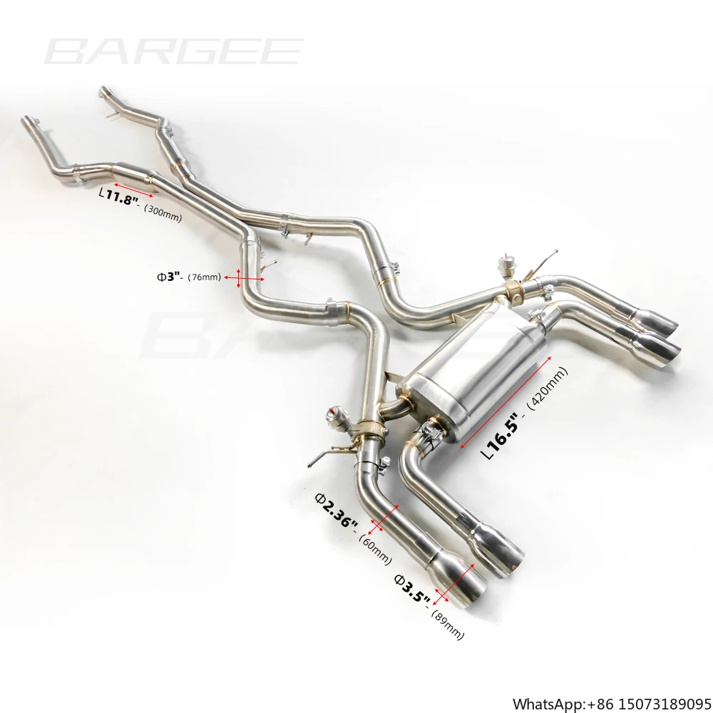 Bargee Valvetronic EXHAUST CATBACK for F85 X5M F86 X6M S63 4.4T 12~19 Muffler Exhaust Pipes
Bargee Valvetronic EXHAUST CATBACK for F85 X5M F86 X6M S63 4.4T 12~19 Muffler Exhaust Pipes
