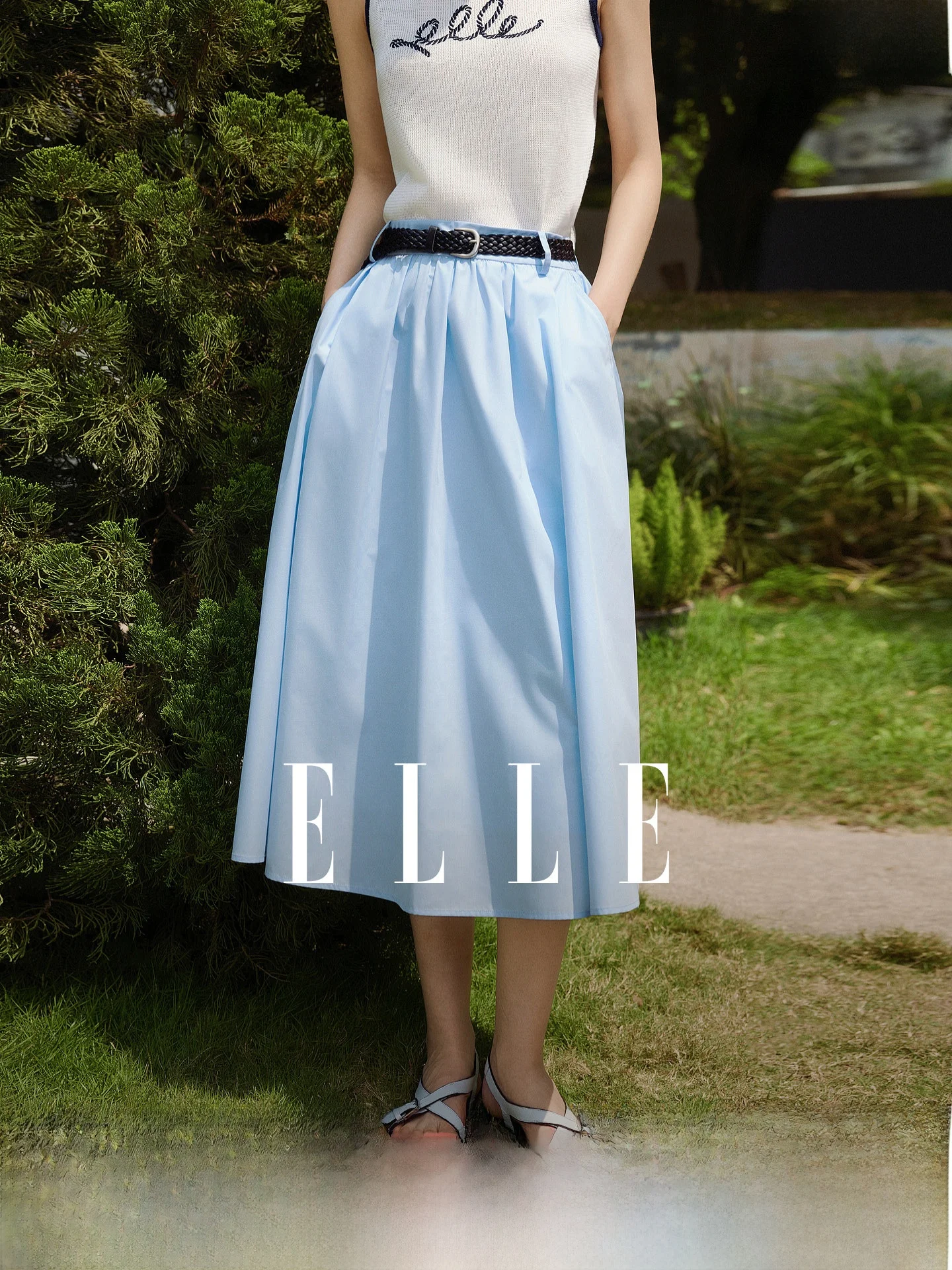 Elegant Draped A-Line Skirt Women's Commute High Waist Elastic Waist Summer New Style ELLE Design Sensation Midi Skirt
Elegant Draped A-Line Skirt Women's Commute High Waist Elastic Waist Summer New Style ELLE Design Sensation Midi Skirt