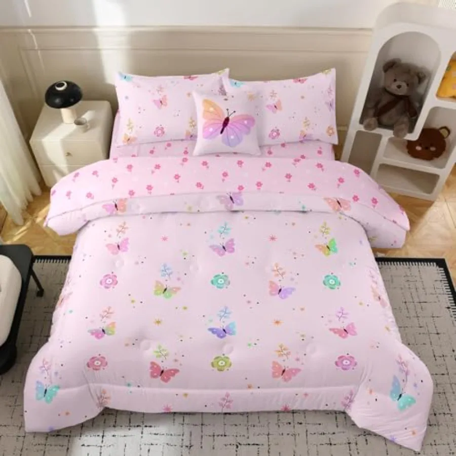 Girls Comforter Set Full with PrintPink Bedding Set for Girls Full Bedding Sets 6 PCS 1 Com 1 Flat Sheet 1 Fitted Sheet 2 Pillo
Girls Comforter Set Full with PrintPink Bedding Set for Girls Full Bedding Sets 6 PCS 1 Com 1 Flat Sheet 1 Fitted Sheet 2 Pillo