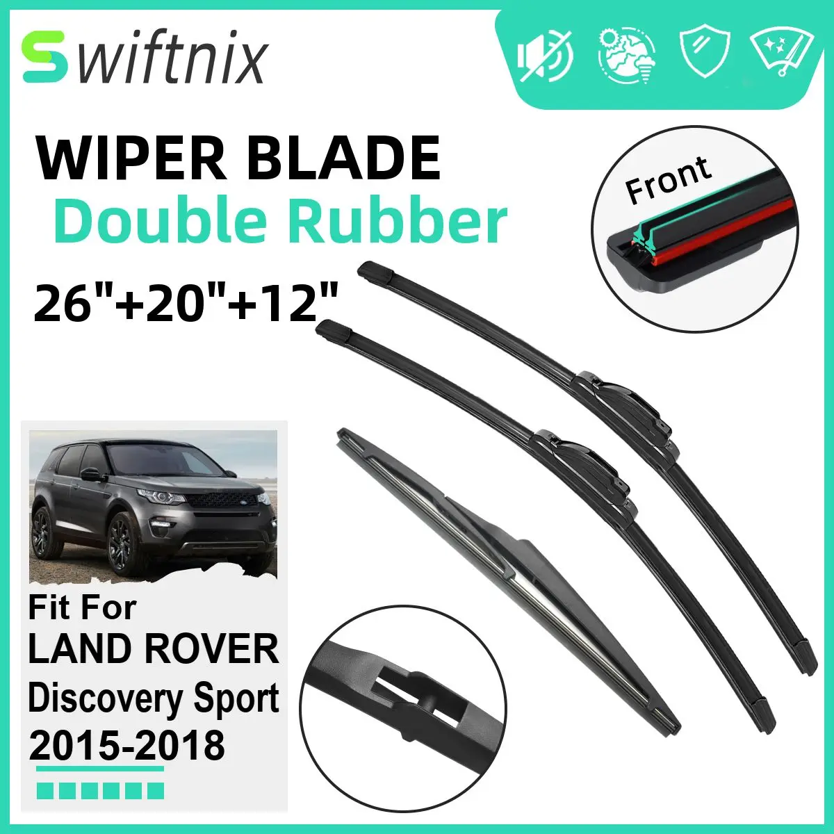 Двойные резиновые автомобильные дворники для LAND ROVER Discovery Sport 2015-2018, стеклоочистители, резиновые автомобильные аксессуары 2016 2017 2018
Двойные резиновые автомобильные дворники для LAND ROVER Discovery Sport 2015-2018, стеклоочистители, резиновые автомобильные аксессуары 2016 2017 2018