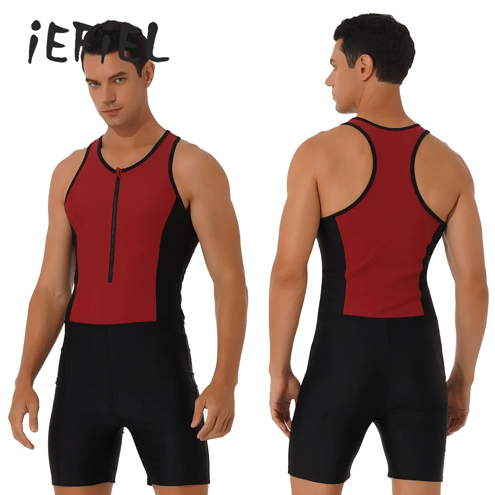 Men One-piece Swimwear Swimsuit Sleeveless Front Zipper Racer Back Shorts Bodysuit Swimming Jumpsuit Bathing Suit Beach Wetsuits
Men One-piece Swimwear Swimsuit Sleeveless Front Zipper Racer Back Shorts Bodysuit Swimming Jumpsuit Bathing Suit Beach Wetsuits