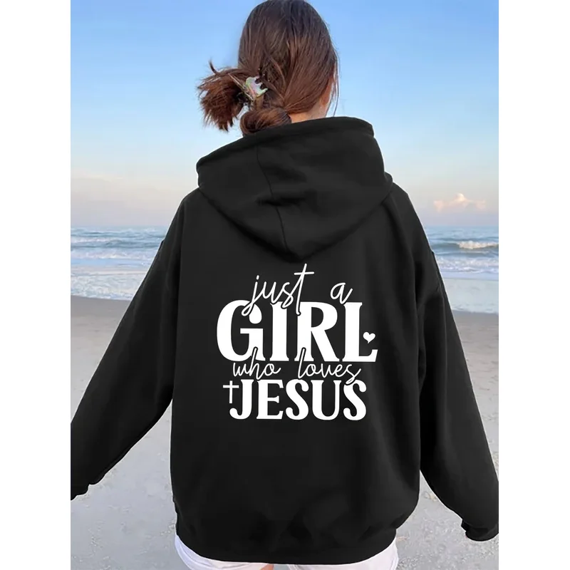 Just a Who Loves Jesus Hooded Pullover with Alphabet Print Long Sleeves Kangaroo Pocket Casual Sweatshirt for Women Minimalist
Just a Who Loves Jesus Hooded Pullover with Alphabet Print Long Sleeves Kangaroo Pocket Casual Sweatshirt for Women Minimalist