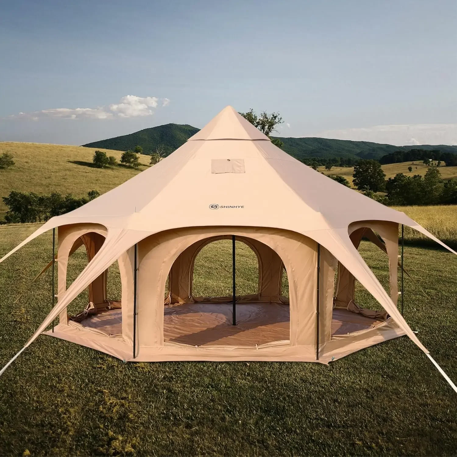 Canvas Tent Bell Tent Glamping Tent, 4 Seasons Yurt Tent for Camping 3M/4M/5M Canvas Tents with Stove Jacks, Dream House Family
Canvas Tent Bell Tent Glamping Tent, 4 Seasons Yurt Tent for Camping 3M/4M/5M Canvas Tents with Stove Jacks, Dream House Family