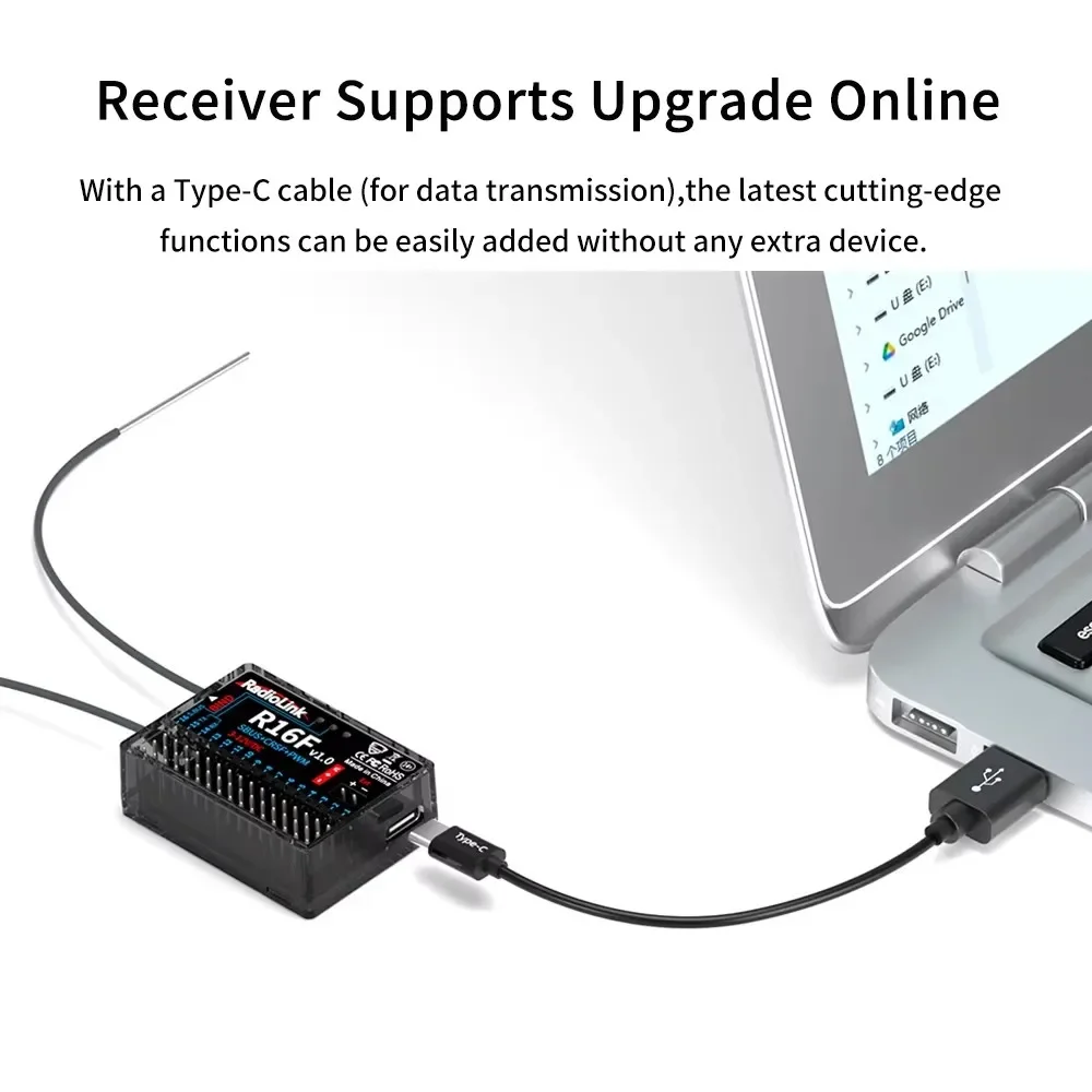 Radiolink R16F 16-Channel 2.4G Gyro RC Receiver - Voltage Telemetry, 600m Range, Anti-Interference, Fits RC Cars/Boats/Airplanes
Radiolink R16F 16-Channel 2.4G Gyro RC Receiver - Voltage Telemetry, 600m Range, Anti-Interference, Fits RC Cars/Boats/Airplanes