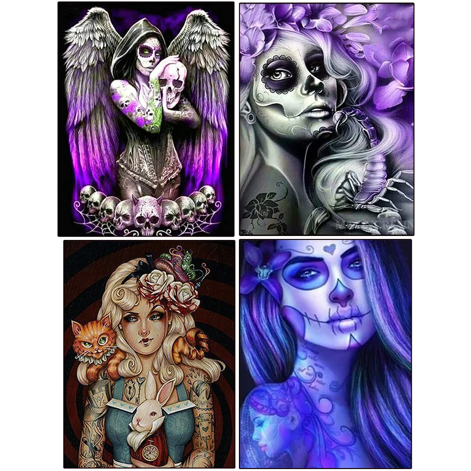 5D DIY Diamond Painting Skull Face Woman Rhinestone Mosaic Tattoo Girl Diamond Embroidery Art Mosaic Home Decor Handmade Gift
5D DIY Diamond Painting Skull Face Woman Rhinestone Mosaic Tattoo Girl Diamond Embroidery Art Mosaic Home Decor Handmade Gift