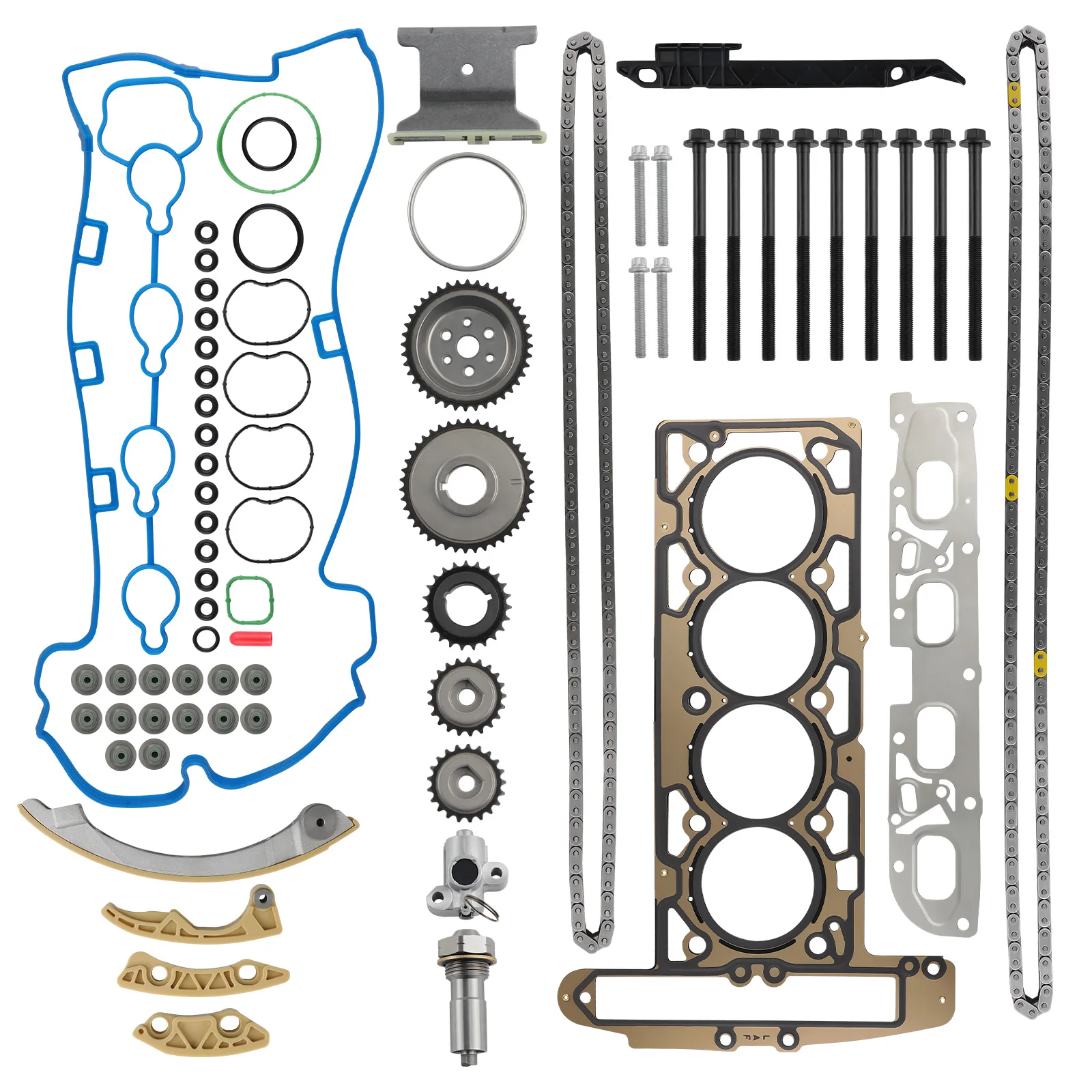 Timing Chain Kit & Head Gasket Bolts Set For PONTIAC G6 2.4L 06-10 G5 2.4L 2007
Timing Chain Kit & Head Gasket Bolts Set For PONTIAC G6 2.4L 06-10 G5 2.4L 2007