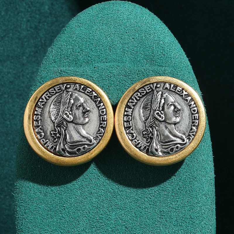 Vintage Gold Plated Beauty Head Antique Coin Stud Earring Victorian Classic Style Women Anniversary Party Jewelry New Decoration
Vintage Gold Plated Beauty Head Antique Coin Stud Earring Victorian Classic Style Women Anniversary Party Jewelry New Decoration
