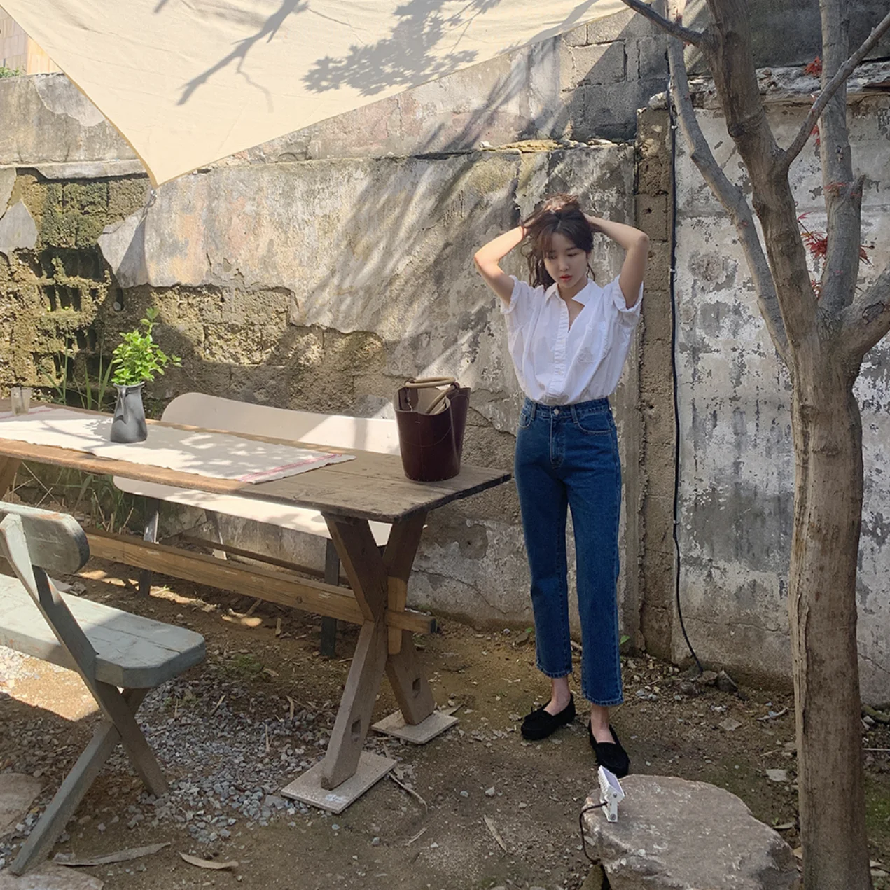 High Waist Straight Leg Denim Jeans Women's Dark Washed Slim Fit Korean Style Autumn Fashion Simple Style Trendy Deep Blue
High Waist Straight Leg Denim Jeans Women's Dark Washed Slim Fit Korean Style Autumn Fashion Simple Style Trendy Deep Blue