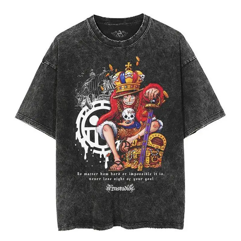 Official One Piece Luffy Black T-Shirt Men's Pirate King Graphic with Crown and Treasure Licensed Cotton Vintage Washed Anime
Official One Piece Luffy Black T-Shirt Men's Pirate King Graphic with Crown and Treasure Licensed Cotton Vintage Washed Anime
