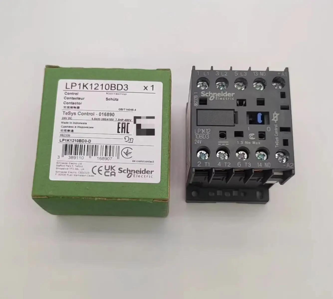Контактор LP1K1210BD3 LP1-K1210BD3 - 3-фазный - AC-3 = 440 В 12 А - 1 нормально открытый контакт (NO) - 1 дополнительный контакт (aux) Катушка постоянного тока 24 В
Контактор LP1K1210BD3 LP1-K1210BD3 - 3-фазный - AC-3 = 440 В 12 А - 1 нормально открытый контакт (NO) - 1 дополнительный контакт (aux) Катушка постоянного тока 24 В