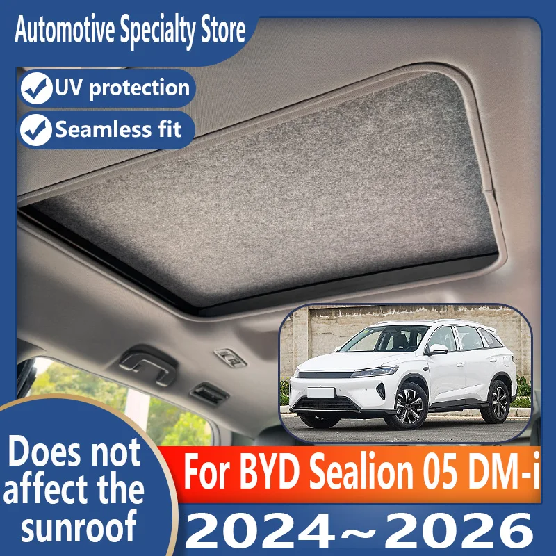 For BYD Sealion 05 DM-i 2024~2026 2025 Car Panoramic Sunroof Insulation Roof Visor Adsorption Suede Fabric Sun Protection Anti-U
For BYD Sealion 05 DM-i 2024~2026 2025 Car Panoramic Sunroof Insulation Roof Visor Adsorption Suede Fabric Sun Protection Anti-U
