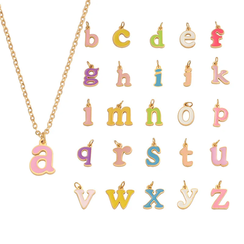 Colorful Letter Charms Pendant Alphabet Necklace,18k Gold Plated Lowercase 26 Letter Initial For Women Sweet Colorful Jewelry
Colorful Letter Charms Pendant Alphabet Necklace,18k Gold Plated Lowercase 26 Letter Initial For Women Sweet Colorful Jewelry