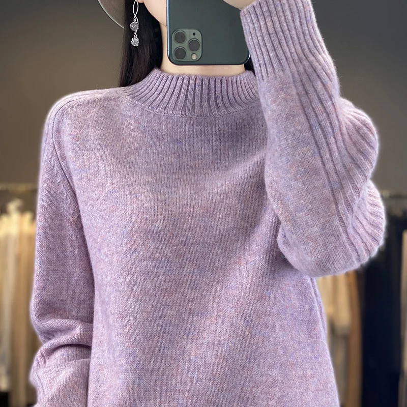 Women's 100% Merino Wool Knitwear Sweater Mock Neck Chic Gentle Pullovers Comfort Simple Basic Soft Tops Thick Long Sleeve
Women's 100% Merino Wool Knitwear Sweater Mock Neck Chic Gentle Pullovers Comfort Simple Basic Soft Tops Thick Long Sleeve