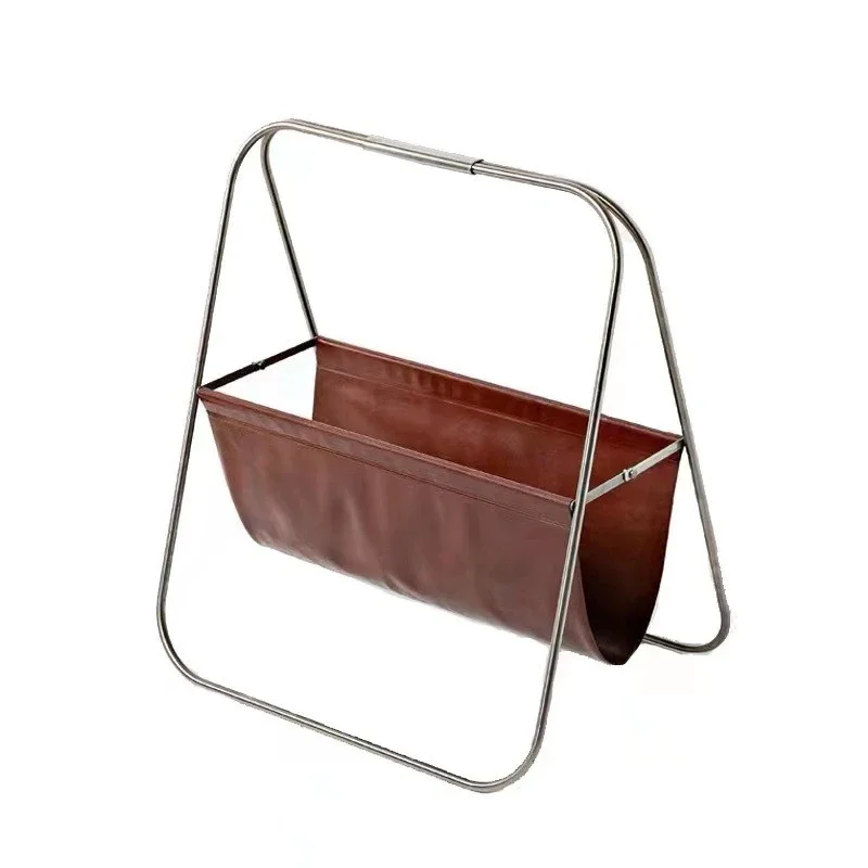 Nordic Simple Stainless Steel Leather Bookshelf ins Storage Shelf Household Storage Newspaper Shelf
Nordic Simple Stainless Steel Leather Bookshelf ins Storage Shelf Household Storage Newspaper Shelf