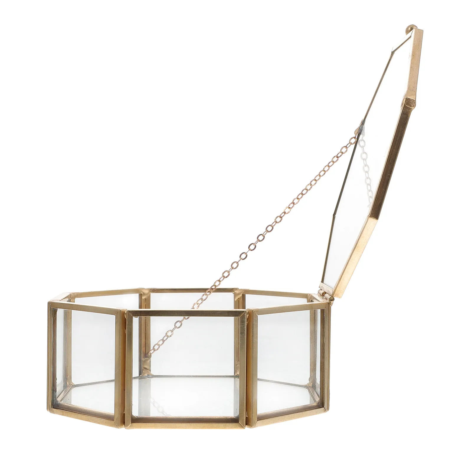 Transparent Octagonal Jewelry Box Premium Alloy and Glass Construction Compact Geometric Display Box for Necklace Earring
Transparent Octagonal Jewelry Box Premium Alloy and Glass Construction Compact Geometric Display Box for Necklace Earring