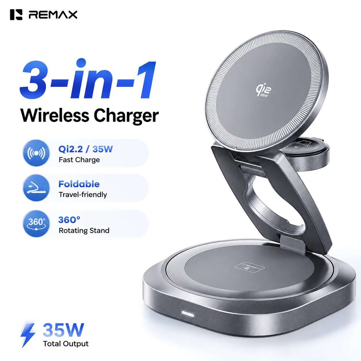 3 in 1 Qi2.2 Magnetic Wireless Charger 35W Fast Charging Foldable Stand for iPhone 17 16 15 Apple Watch AirPods
3 in 1 Qi2.2 Magnetic Wireless Charger 35W Fast Charging Foldable Stand for iPhone 17 16 15 Apple Watch AirPods