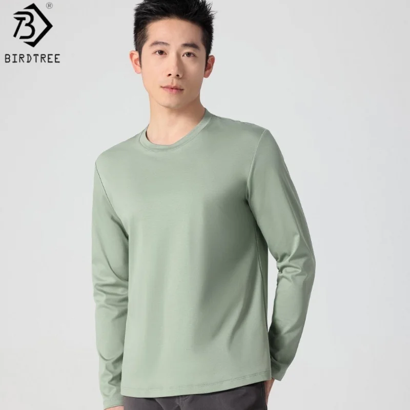 Birdtree 7% шелк, 62% хлопок, однотонная мужская рубашка, мужская рубашка с круглым вырезом и длинными рукавами, новинка весны и лета 2025 T57613JF
Birdtree 7% шелк, 62% хлопок, однотонная мужская рубашка, мужская рубашка с круглым вырезом и длинными рукавами, новинка весны и лета 2025 T57613JF