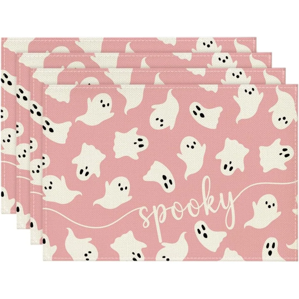 Pink Ghost Spooky Halloween Placemats Set Of 4, 12x18 Inch Seasonal Table Mats For Party Kitchen Dining Decoration
Pink Ghost Spooky Halloween Placemats Set Of 4, 12x18 Inch Seasonal Table Mats For Party Kitchen Dining Decoration