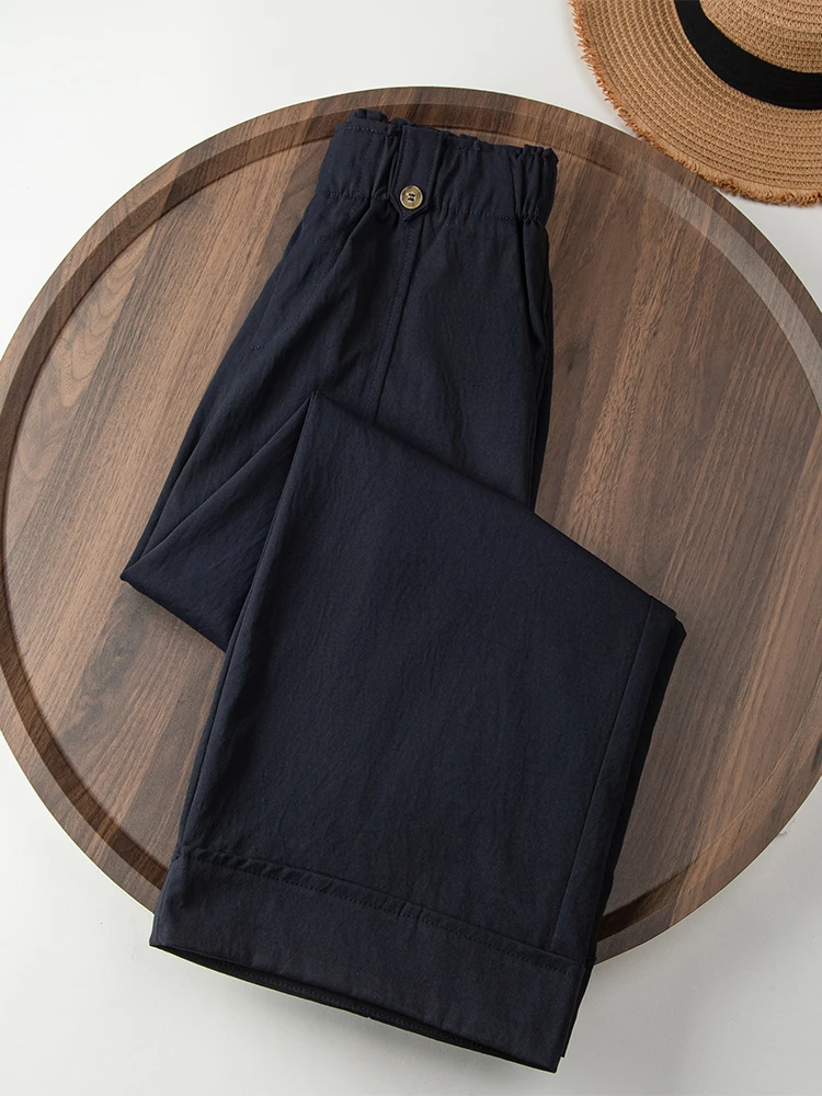 High Waist Nine-Tenths Straight Leg Pants Women Summer Thin Ice Silk Casual Wide Leg Pants Slimming Effect Small Size
High Waist Nine-Tenths Straight Leg Pants Women Summer Thin Ice Silk Casual Wide Leg Pants Slimming Effect Small Size