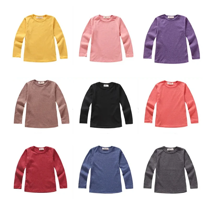 Hot SALE Children T-shirt 2025 Spring Top Quality Long Sleeve Solid Color Boys Girls Bottom Shirt Kids Clothes Free Shipping
Hot SALE Children T-shirt 2025 Spring Top Quality Long Sleeve Solid Color Boys Girls Bottom Shirt Kids Clothes Free Shipping